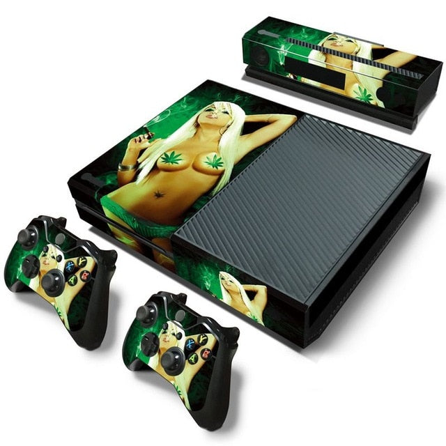Xbox One girl weed cover sticker
